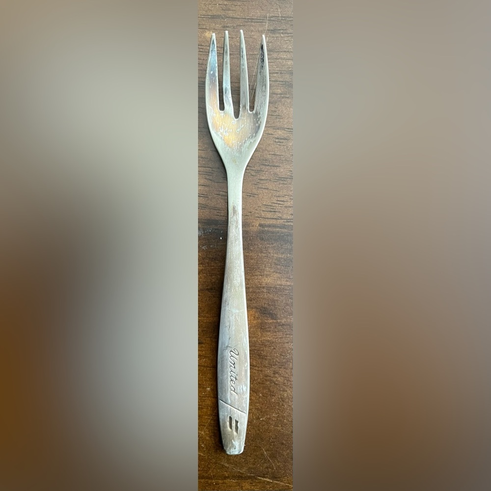 Vintage Unite Airlines silver fork